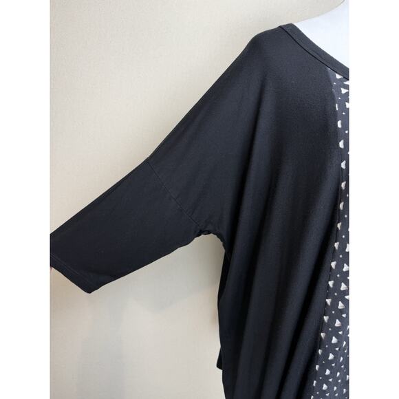 Karen Kane Women’s Pullover Top 3/4 Sleeves Black Faux Suede Inlay Sz 1X USA - Picture 3 of 11